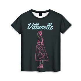 Женская футболка 3D с принтом Вилланель в Курске, 100% полиэфир ( синтетическое хлопкоподобное полотно) | прямой крой, круглый вырез горловины, длина до линии бедер | eve | killing eve | oksana astankova | villanelle | вилланель | ева | оксана