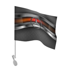 Флаг для автомобиля с принтом Mercedes-Benz Metal в Курске, 100% полиэстер | Размер: 30*21 см | mercedes | mercedes benz | авто | железо | кольчуга | лого авто | мерс | мерседес | метал | металлическая | сетка | сталь | цепи