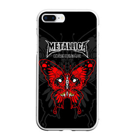 Чехол для iPhone 7Plus/8 Plus матовый с принтом Metallica в Курске, Силикон | Область печати: задняя сторона чехла, без боковых панелей | american | butterfly | devil | fangs | james hetfield | kirk hammett | metal band | metallica | music | mystic | red | rock | skull | vampire | американская | бабочка | вампир | джеймс хетфилд | дьявол | кирк хэмметт | клыки | красная | ларс ульрих | мета