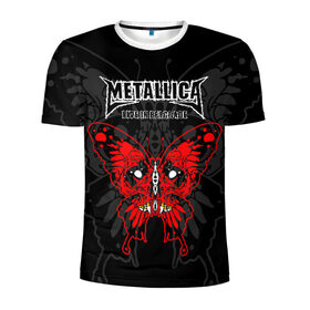 Мужская футболка 3D спортивная с принтом Metallica в Курске, 100% полиэстер с улучшенными характеристиками | приталенный силуэт, круглая горловина, широкие плечи, сужается к линии бедра | american | butterfly | devil | fangs | james hetfield | kirk hammett | metal band | metallica | music | mystic | red | rock | skull | vampire | американская | бабочка | вампир | джеймс хетфилд | дьявол | кирк хэмметт | клыки | красная | ларс ульрих | мета