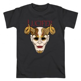 Мужская футболка хлопок с принтом Masquerade в Курске, 100% хлопок | прямой крой, круглый вырез горловины, длина до линии бедер, слегка спущенное плечо. | lucifer | дьявол | маскарад | монстр | рогатый | хэллоуин