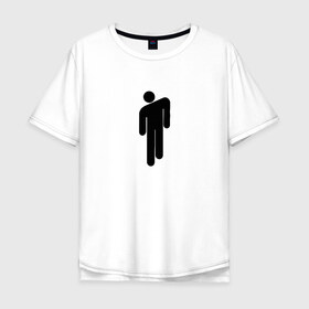 Мужская футболка хлопок Oversize с принтом BILLIE EILISH (НА СПИНЕ) в Курске, 100% хлопок | свободный крой, круглый ворот, “спинка” длиннее передней части | Тематика изображения на принте: be | billie | billie eilish | билли | билли айлиш