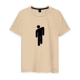 Мужская футболка хлопок с принтом BILLIE EILISH (НА СПИНЕ) в Курске, 100% хлопок | прямой крой, круглый вырез горловины, длина до линии бедер, слегка спущенное плечо. | be | billie | billie eilish | билли | билли айлиш
