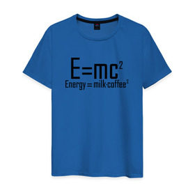 Мужская футболка хлопок с принтом E=mc2 в Курске, 100% хлопок | прямой крой, круглый вырез горловины, длина до линии бедер, слегка спущенное плечо. | emc 2 | emc2 | знаменитые формулы | физика | формулы | эйнштейн