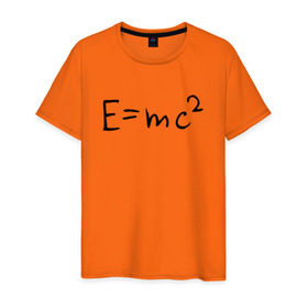 Мужская футболка хлопок с принтом E=mc2 в Курске, 100% хлопок | прямой крой, круглый вырез горловины, длина до линии бедер, слегка спущенное плечо. | Тематика изображения на принте: emc 2 | emc2 | знаменитые формулы | физика | формулы | эйнштейн