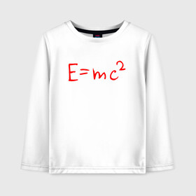 Детский лонгслив хлопок с принтом E=mc2 в Курске, 100% хлопок | круглый вырез горловины, полуприлегающий силуэт, длина до линии бедер | emc 2 | emc2 | знаменитые формулы | физика | формулы | эйнштейн