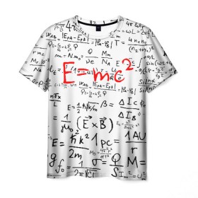 Мужская футболка 3D с принтом E=mc2 (редач) в Курске, 100% полиэфир | прямой крой, круглый вырез горловины, длина до линии бедер | emc 2 | emc2 | знаменитые формулы | физика | формулы | эйнштейн