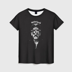 Женская футболка 3D с принтом Motorhead в Курске, 100% полиэфир ( синтетическое хлопкоподобное полотно) | прямой крой, круглый вырез горловины, длина до линии бедер | lemmy | metal | motorhead | rock | лемми | метал | моторхед | рок