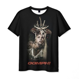 Мужская футболка 3D с принтом OOMPH в Курске, 100% полиэфир | прямой крой, круглый вырез горловины, длина до линии бедер | metal | oomph | rock | метал | рок