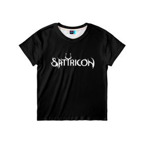 Детская футболка 3D с принтом Satyricon в Курске, 100% гипоаллергенный полиэфир | прямой крой, круглый вырез горловины, длина до линии бедер, чуть спущенное плечо, ткань немного тянется | black metal | metal | rock | satyricon | метал | рок