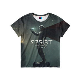 Детская футболка 3D с принтом Within Temptation RESIST в Курске, 100% гипоаллергенный полиэфир | прямой крой, круглый вырез горловины, длина до линии бедер, чуть спущенное плечо, ткань немного тянется | metal | rock | within temptation | метал | рок