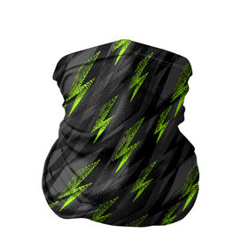 Бандана-труба 3D с принтом Зеленые молнии в Курске, 100% полиэстер, ткань с особыми свойствами — Activecool | плотность 150‒180 г/м2; хорошо тянется, но сохраняет форму | 