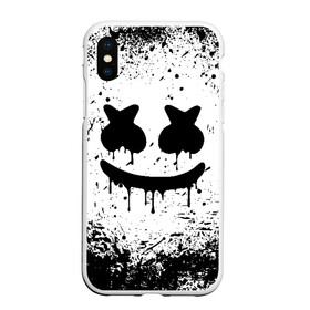 Чехол для iPhone XS Max матовый с принтом MARSHMELLO MELT в Курске, Силикон | Область печати: задняя сторона чехла, без боковых панелей | Тематика изображения на принте: america | dj | marshmello | usa | америка | брызги | краски | маршмелло