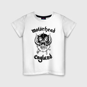Детская футболка хлопок с принтом MOTORHEAD в Курске, 100% хлопок | круглый вырез горловины, полуприлегающий силуэт, длина до линии бедер | england | motorhead | моторхед