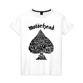 Женская футболка хлопок с принтом MOTORHEAD в Курске, 100% хлопок | прямой крой, круглый вырез горловины, длина до линии бедер, слегка спущенное плечо | england | motorhead | моторхед