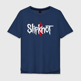 Мужская футболка хлопок Oversize с принтом SLIPKNOT в Курске, 100% хлопок | свободный крой, круглый ворот, “спинка” длиннее передней части | Тематика изображения на принте: slipknot | слипкнот