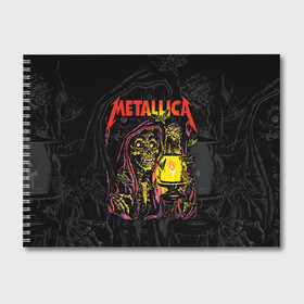 Альбом для рисования с принтом Metallica в Курске, 100% бумага
 | матовая бумага, плотность 200 мг. | Тематика изображения на принте: american | death | fly | holds | james hetfield | kirk hammett | lantern | metal band | metallica | moths | music | mysticism | rock | skeleton | skull | американская | держит | джеймс хетфилд | ларс ульрих | летают | метал группа | металлика | мистика | 