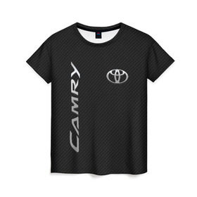 Женская футболка 3D с принтом Toyota Camry в Курске, 100% полиэфир ( синтетическое хлопкоподобное полотно) | прямой крой, круглый вырез горловины, длина до линии бедер | toyota | абстракция | авто | автомобиль | лого | логотип | машина | таета | тоета | тойота