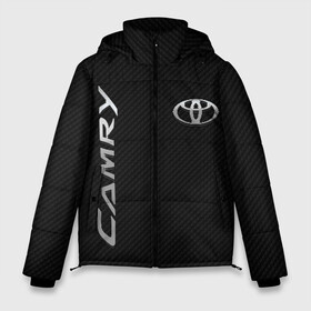 Мужская зимняя куртка 3D с принтом Toyota Camry в Курске, верх — 100% полиэстер; подкладка — 100% полиэстер; утеплитель — 100% полиэстер | длина ниже бедра, свободный силуэт Оверсайз. Есть воротник-стойка, отстегивающийся капюшон и ветрозащитная планка. 

Боковые карманы с листочкой на кнопках и внутренний карман на молнии. | Тематика изображения на принте: toyota | абстракция | авто | автомобиль | лого | логотип | машина | таета | тоета | тойота