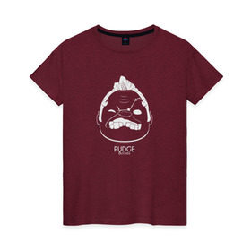Женская футболка хлопок с принтом Dota 2 (Pudge) в Курске, 100% хлопок | прямой крой, круглый вырез горловины, длина до линии бедер, слегка спущенное плечо | 