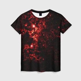 Женская футболка 3D с принтом Космос в Курске, 100% полиэфир ( синтетическое хлопкоподобное полотно) | прямой крой, круглый вырез горловины, длина до линии бедер | galaxy | lightning | space | stars | астрономия | галактика | звезды | космос | планеты | созвездие