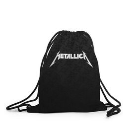 Рюкзак-мешок 3D с принтом METALLICA (НА СПИНЕ) в Курске, 100% полиэстер | плотность ткани — 200 г/м2, размер — 35 х 45 см; лямки — толстые шнурки, застежка на шнуровке, без карманов и подкладки | lindemann | lm | rammstein | rock | кристиан лоренц | линдеманн | лм | музыка | рамштайн | рок | тилль линдеманн