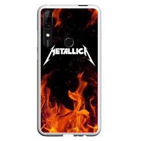 Чехол для Honor P Smart Z с принтом METALLICA (НА СПИНЕ) в Курске, Силикон | Область печати: задняя сторона чехла, без боковых панелей | Тематика изображения на принте: fire | flame | metallica | металлика | огонь | пламя