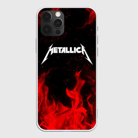 Чехол для iPhone 12 Pro Max с принтом METALLICA (НА СПИНЕ) в Курске, Силикон |  | Тематика изображения на принте: fire | flame | metallica | металлика | огонь | пламя