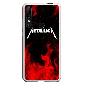 Чехол для Honor P Smart Z с принтом METALLICA (НА СПИНЕ) в Курске, Силикон | Область печати: задняя сторона чехла, без боковых панелей | Тематика изображения на принте: fire | flame | metallica | металлика | огонь | пламя