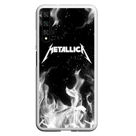 Чехол для Honor 20 с принтом METALLICA (НА СПИНЕ) в Курске, Силикон | Область печати: задняя сторона чехла, без боковых панелей | Тематика изображения на принте: fire | flame | metallica | металлика | огонь | пламя