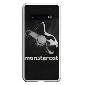 Чехол для Samsung Galaxy S10 с принтом Monstercat в Курске, Силикон | Область печати: задняя сторона чехла, без боковых панелей | Тематика изображения на принте: monstercat | клуб | клубная музыка | кот | котенок | кошка | лейбл | монстар | монстар кет | монстер | музыка | танцевальная музыка | электронная | электронная музыка