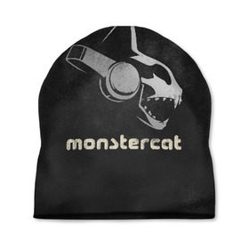 Шапка 3D с принтом Monstercat в Курске, 100% полиэстер | универсальный размер, печать по всей поверхности изделия | monstercat | клуб | клубная музыка | кот | котенок | кошка | лейбл | монстар | монстар кет | монстер | музыка | танцевальная музыка | электронная | электронная музыка