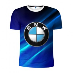 Мужская футболка 3D спортивная с принтом BMW (РЕДАЧ) в Курске, 100% полиэстер с улучшенными характеристиками | приталенный силуэт, круглая горловина, широкие плечи, сужается к линии бедра | bmw | bmw performance | m | motorsport | performance | бмв | моторспорт