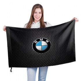 Флаг 3D с принтом BMW (РЕДАЧ) в Курске, 100% полиэстер | плотность ткани — 95 г/м2, размер — 67 х 109 см. Принт наносится с одной стороны | bmw | bmw performance | m | motorsport | performance | бмв | моторспорт