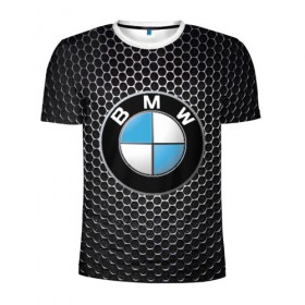 Мужская футболка 3D спортивная с принтом BMW (РЕДАЧ) в Курске, 100% полиэстер с улучшенными характеристиками | приталенный силуэт, круглая горловина, широкие плечи, сужается к линии бедра | bmw | bmw performance | m | motorsport | performance | бмв | моторспорт