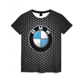 Женская футболка 3D с принтом BMW (РЕДАЧ) в Курске, 100% полиэфир ( синтетическое хлопкоподобное полотно) | прямой крой, круглый вырез горловины, длина до линии бедер | bmw | bmw performance | m | motorsport | performance | бмв | моторспорт
