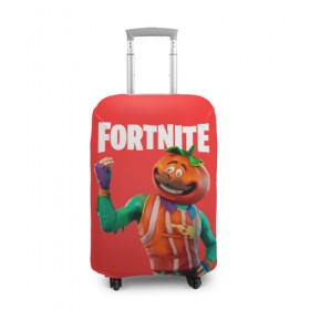 Чехол для чемодана 3D с принтом Fortnite (Tomato) в Курске, 86% полиэфир, 14% спандекс | двустороннее нанесение принта, прорези для ручек и колес | fortnite | game | like | mem | skin | skins | tomato | помидор | скин | томат | форнайн | форнайт | фортнайн | фортнайт