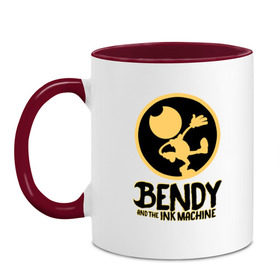 Кружка двухцветная с принтом Bendy And The Ink Machine (52) в Курске, керамика | объем — 330 мл, диаметр — 80 мм. Цветная ручка и кайма сверху, в некоторых цветах — вся внутренняя часть | bendy | bendy and the ink machine | devil | game | horror | ink | mask | бенди | бенди и чернильная машина | краска | чернила