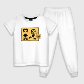 Детская пижама хлопок с принтом Bendy And The Ink Machine (54) в Курске, 100% хлопок |  брюки и футболка прямого кроя, без карманов, на брюках мягкая резинка на поясе и по низу штанин
 | 