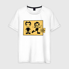 Мужская футболка хлопок с принтом Bendy And The Ink Machine (54) в Курске, 100% хлопок | прямой крой, круглый вырез горловины, длина до линии бедер, слегка спущенное плечо. | 