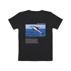 Детская футболка хлопок с принтом White-beaked Dolphin в Курске, 100% хлопок | круглый вырез горловины, полуприлегающий силуэт, длина до линии бедер | animals | red book | red list | животные | животные из красной книги | красная книга | редкие животные