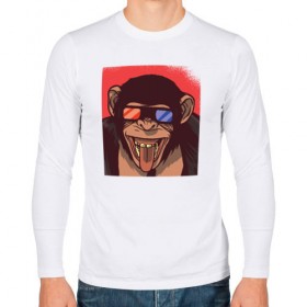 Мужской лонгслив хлопок с принтом Обезьяна 3D в Курске, 100% хлопок |  | Тематика изображения на принте: 3d | 3д | monkey | горилла | гориллы | кинотеатр | обезьяна | обезьяны