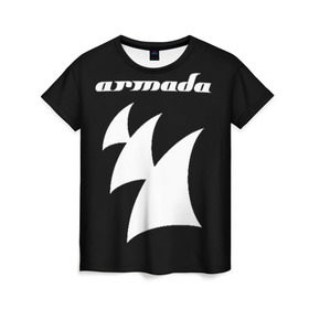 Женская футболка 3D с принтом Armada Music в Курске, 100% полиэфир ( синтетическое хлопкоподобное полотно) | прямой крой, круглый вырез горловины, длина до линии бедер | armada | armada music | armin | armin van buuren | van buuren