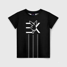 Детская футболка 3D с принтом EGOR KREED x Rabbit в Курске, 100% гипоаллергенный полиэфир | прямой крой, круглый вырез горловины, длина до линии бедер, чуть спущенное плечо, ткань немного тянется | black | egor | hip | hop | inc | kreed | logo | pop | rap | star | team | алых | грехи | егор | знают | крид | лого | миллион | настроения | они | поп | роз | рэп | самая | символ | хип | холостяк | хоп | цвет | черный | что