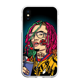 Чехол для iPhone XS Max матовый с принтом Lil Pump в Курске, Силикон | Область печати: задняя сторона чехла, без боковых панелей | esskeetit | gazzy garcia | gucci gang | lil pump | lilpump | газзи гарсия | лил памп | рэп | рэпер | эшкере