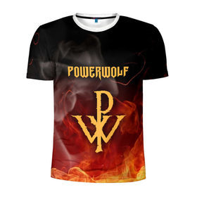 Мужская футболка 3D спортивная с принтом POWERWOLF в Курске, 100% полиэстер с улучшенными характеристиками | приталенный силуэт, круглая горловина, широкие плечи, сужается к линии бедра | powerwolf | wolf | метал | пауэр метал. | повервольф | поверфульф | рок | хэви металб