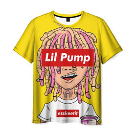 Мужская футболка 3D с принтом Lil Pump в Курске, 100% полиэфир | прямой крой, круглый вырез горловины, длина до линии бедер | esskeetit | gazzy garcia | gucci gang | lil pump | lilpump | газзи гарсия | лил памп | рэп | рэпер | эшкере