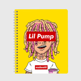 Тетрадь с принтом Lil Pump в Курске, 100% бумага | 48 листов, плотность листов — 60 г/м2, плотность картонной обложки — 250 г/м2. Листы скреплены сбоку удобной пружинной спиралью. Уголки страниц и обложки скругленные. Цвет линий — светло-серый
 | Тематика изображения на принте: esskeetit | gazzy garcia | gucci gang | lil pump | lilpump | газзи гарсия | лил памп | рэп | рэпер | эшкере