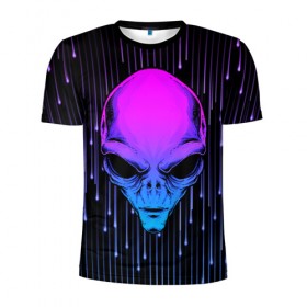Мужская футболка 3D спортивная с принтом Alien в Курске, 100% полиэстер с улучшенными характеристиками | приталенный силуэт, круглая горловина, широкие плечи, сужается к линии бедра | 