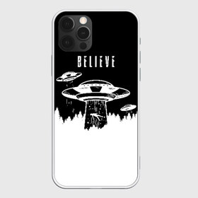 Чехол для iPhone 12 Pro Max с принтом BELIEVE в Курске, Силикон |  | alien | area | moon | nasa | ufo | звезды | земля | зона 51 | космос | летающая тарелка | луна | марс | наса | нло | планета | пришелец